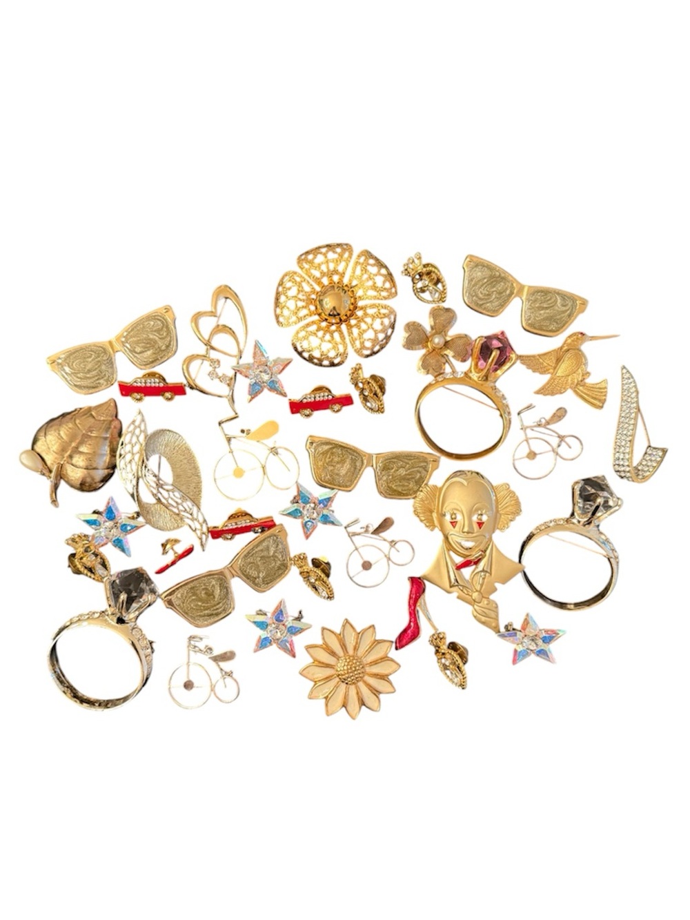 Lot of Brooches and Pins Vintage Modern Gold Silver Brooch Crafting DIY